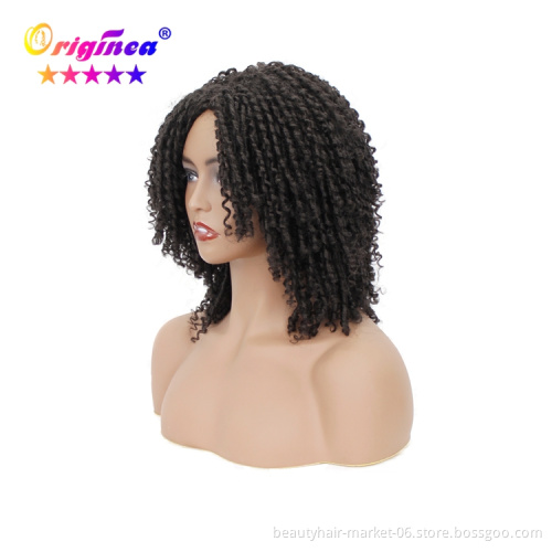 faux locs style african braid synthetic crochet hair wig short braided hair wigs for black woman